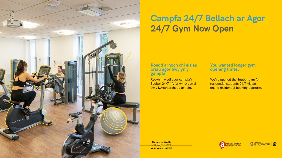 Campfa 24/7 Bellach ar Agor ⛹️‍♂️🏋️🤸
#DLW
---
24/7 Gym Now Open ⛹️‍♂️🏋️🤸
#YVM