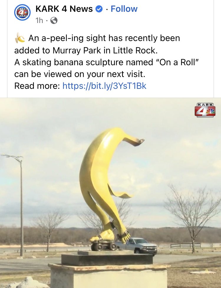 StephMarie015's tweet image. Little Rock residents are also upset with their public art so I say we propose a trade: 

all the blue squiggles in exchange for the roller-skating banana