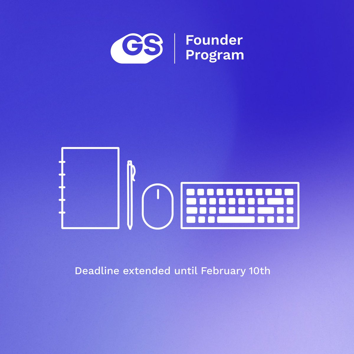 We extended the deadline to apply for our Founder Program until February 10! Visit gradientspaces.ca/founder-program to learn more and apply today! 💜