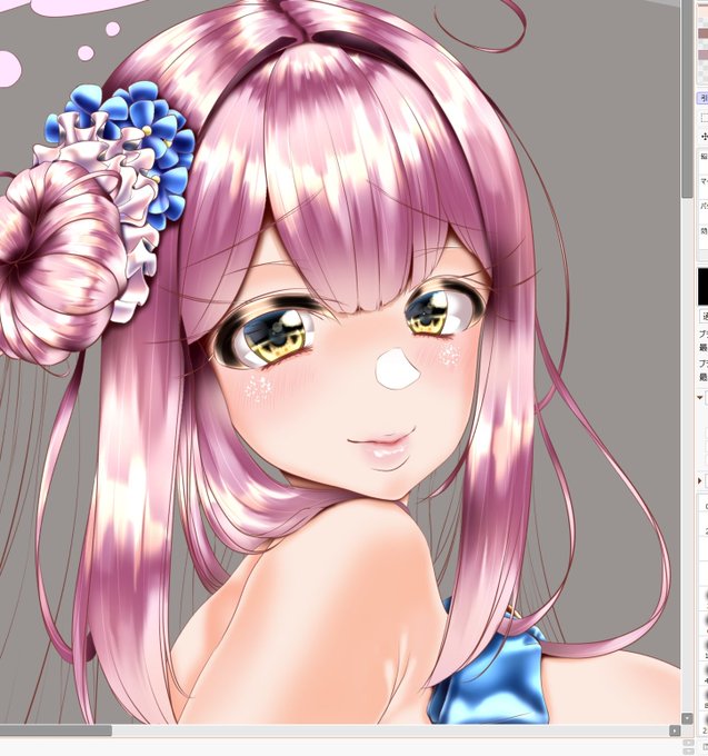 もうちょっとです
なんか髪はこれぐらいの量でもいい感すらあるけどちゃんと描きます😇
寝て起きるまでは日跨いでないからね! 