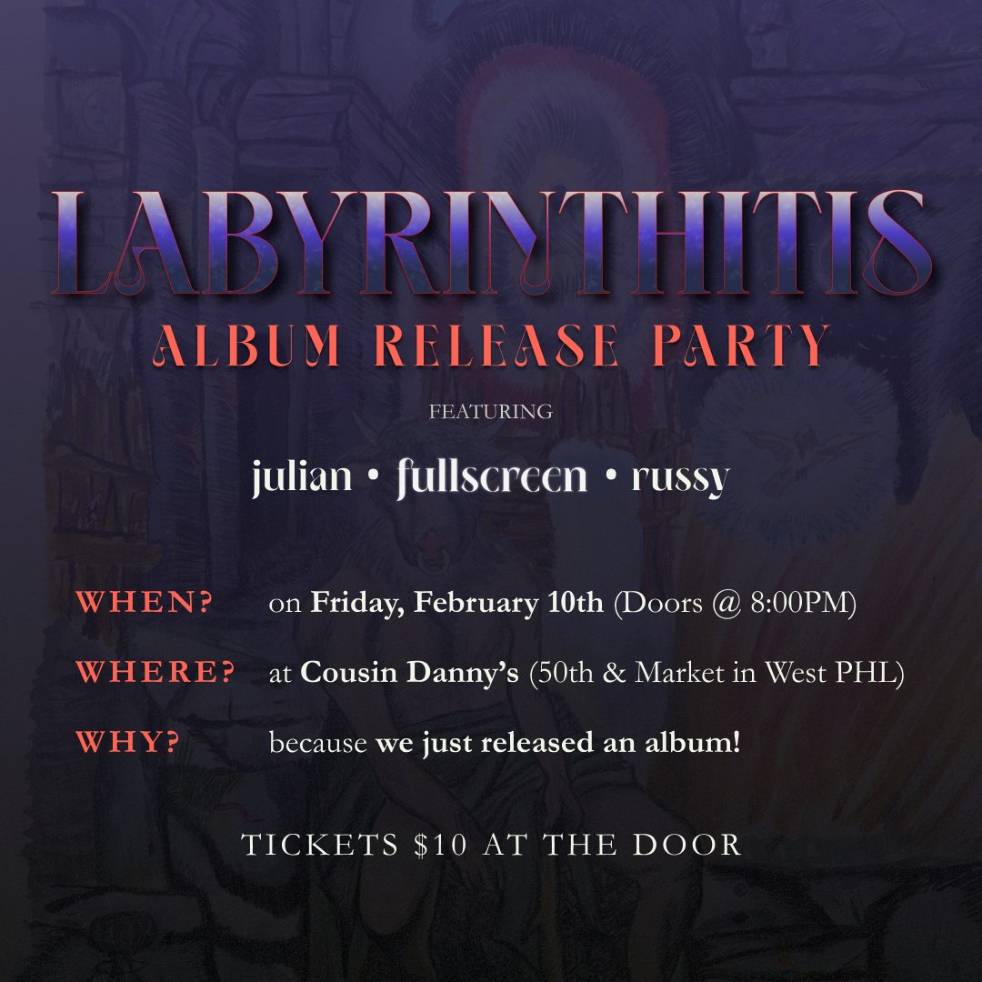 ALSO we're playing cousin danny's on friday in philly if you wanna hear labyrinthitis irl and get some xxxclusive merch