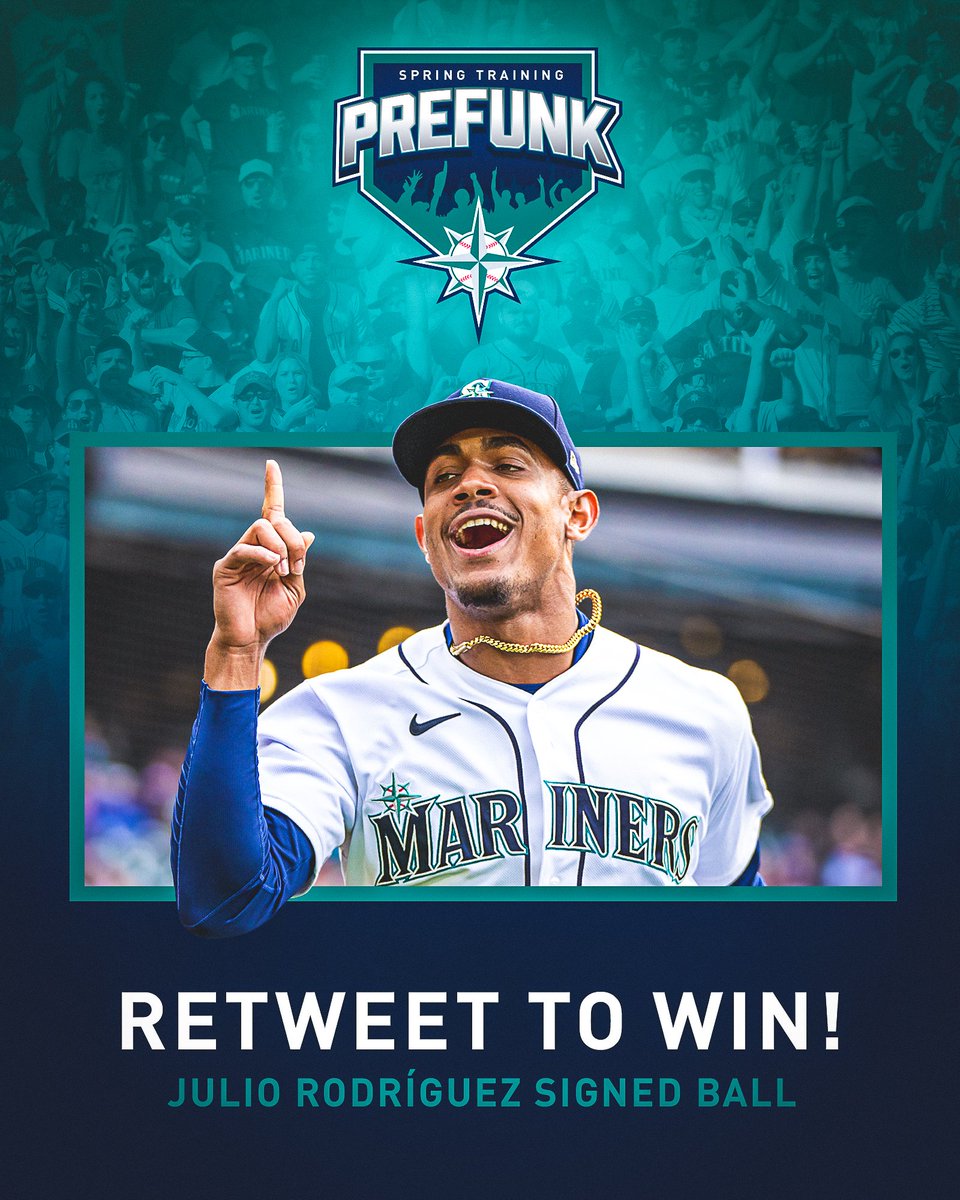 Seattle Mariners (@mariners) on Twitter photo 🤩 RT TO WIN 🤩
You know you need this in your collection. Retweet this for a chance to win a signed baseball from <a href="/JRODshow44/">Julio Rodriguez🇩🇴🦁</a>! #STPrefunk 🤩 RT TO WIN 🤩
You know you need this in your collection. Retweet this for a chance to win a signed baseball from <a href="/JRODshow44/">Julio Rodriguez🇩🇴🦁</a>! #STPrefunk