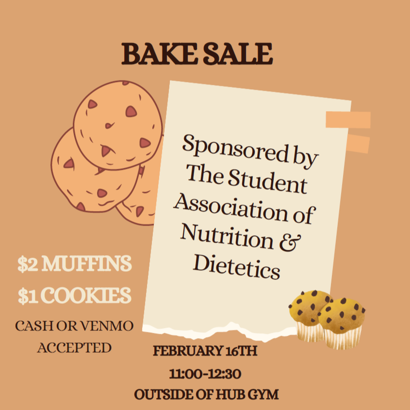 IUP SAND will be hosting a bake sale outside of the HUB gym on Thursday February 16th from 11-12:30pm! Stop by for some fresh baked cookies and muffins. Cash and Venmo will be accepted. 
#IUP #IUPSAND #BakeSale #RD2BE #Fundraiser