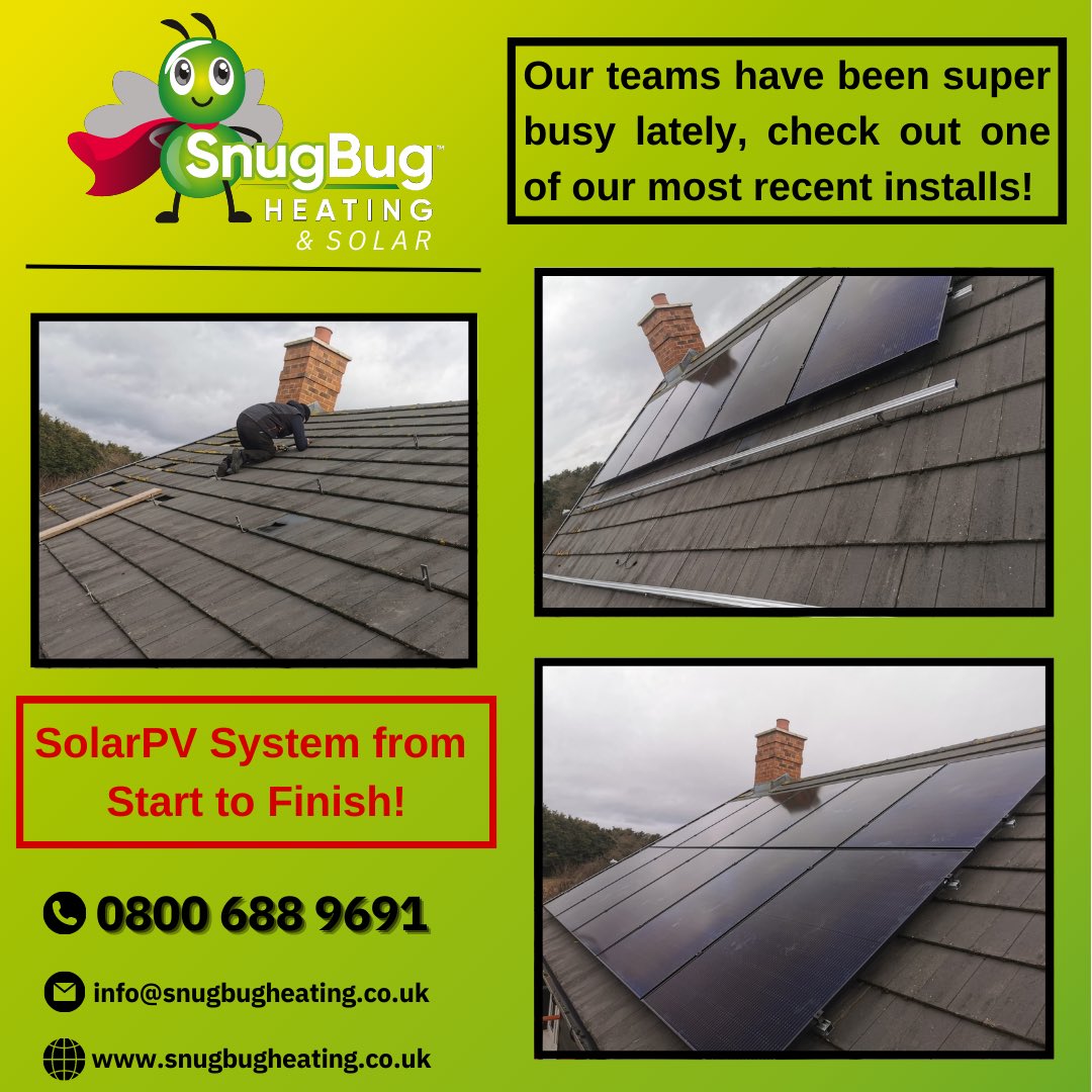 HeatingSnugbug's tweet photo. 💪🏼 The team have been working super hard lately, take a look at one of our most recent installs! 🏡
#energybills #energyeffcient #uknetworking #smarthome #energycrisis #heatingbills #costeffective #solar #green #madeinbritain ##solar #solarpv #solarenergy #solarpower #newtworking https://t.co/pIctN9hRwI