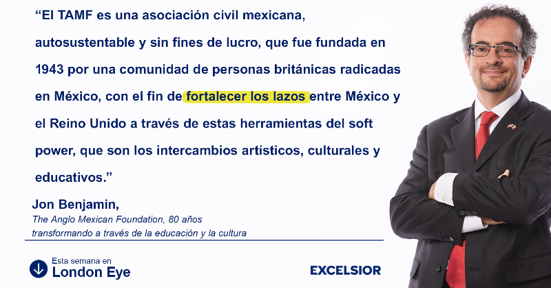 UKinMexico's tweet photo. 🇬🇧La esencia de ser diplomático es conectar nuestra cultura de origen con el país y el pueblo a los que nos dirigimos y nos entregamos personal y profesionalmente. 

Lee la columna del Embajador @JonBenjamin19 para @Excelsior sobre el trabajo de @AngloArts en su aniversario 80.