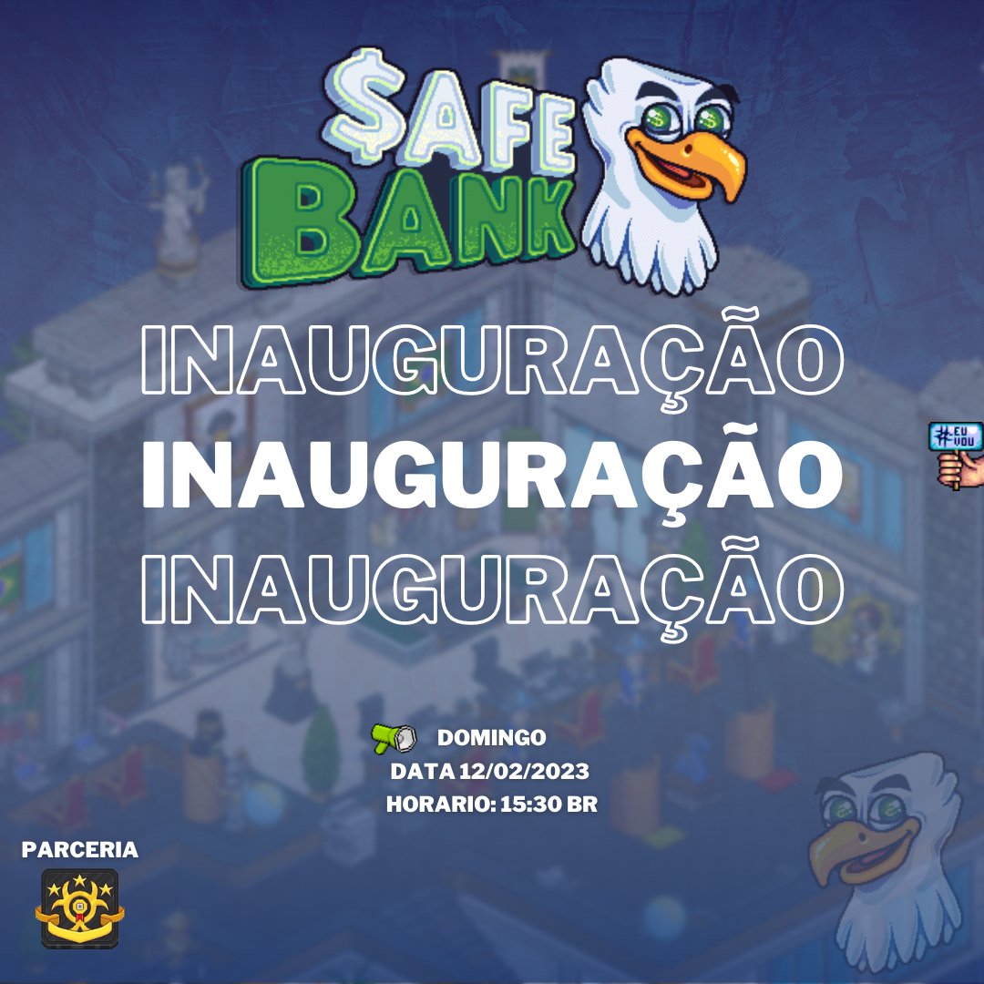 SafeBankHB's tweet photo. 🔥 Inauguração Safe Bank 🔥
      SORTEIO DE 1 CAIXA HC
➡️Regra: Marca 2 amigos / RT nesse Twett
➡️Resultado: Dia 10/02

🗓️Data Inauguração: 12/02 (domingo) ⏰Horário: 15:30 BR
Link do quarto: https://t.co/wU8U1Ad9zM https://t.co/k7tj0BenDt