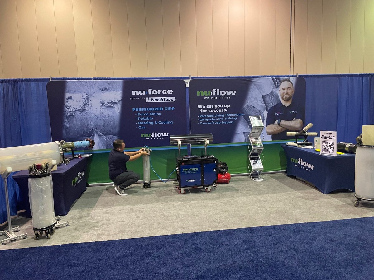 #NuFlow is set up at #UCT - Underground Contruction Technology expo! Booth 333 to learn about NuCure Large Diameter #UV Point Repair and NuForce Pressurized #CIPP powered by NordiTube Technologies SE.
#WeFixPipes #pipelining #relining #trenchless #trenchlesstechnology