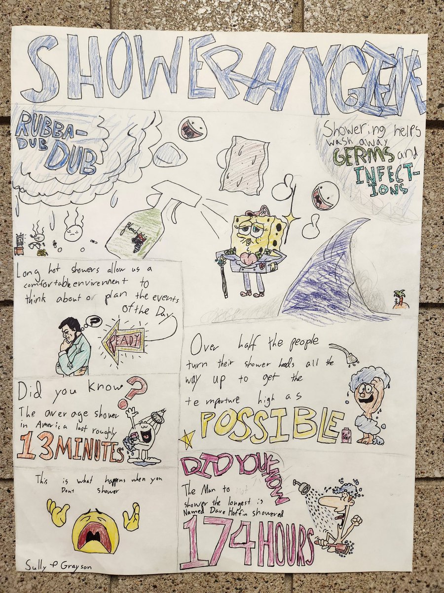 One of the new lessons on hygiene that I threw together has the kids inspired to inform our school of good hygiene habits! Here are a few of my favorites from our Hygiene Poster Activity that we posted around the school! #StayHealthyMyFriends