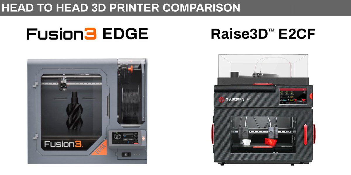 3D Printers Compared: Fusion3 EDGE vs. Raise3D E2CF bit.ly/3Op1ujO
