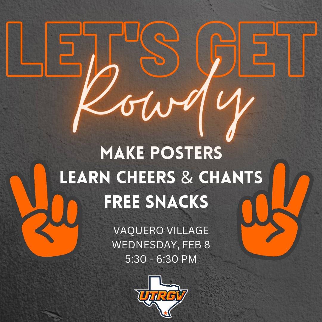 Help us #RallyTheValley! Open to ALL @UTRGV students! See you all tomorrow! ✌🏻🤩