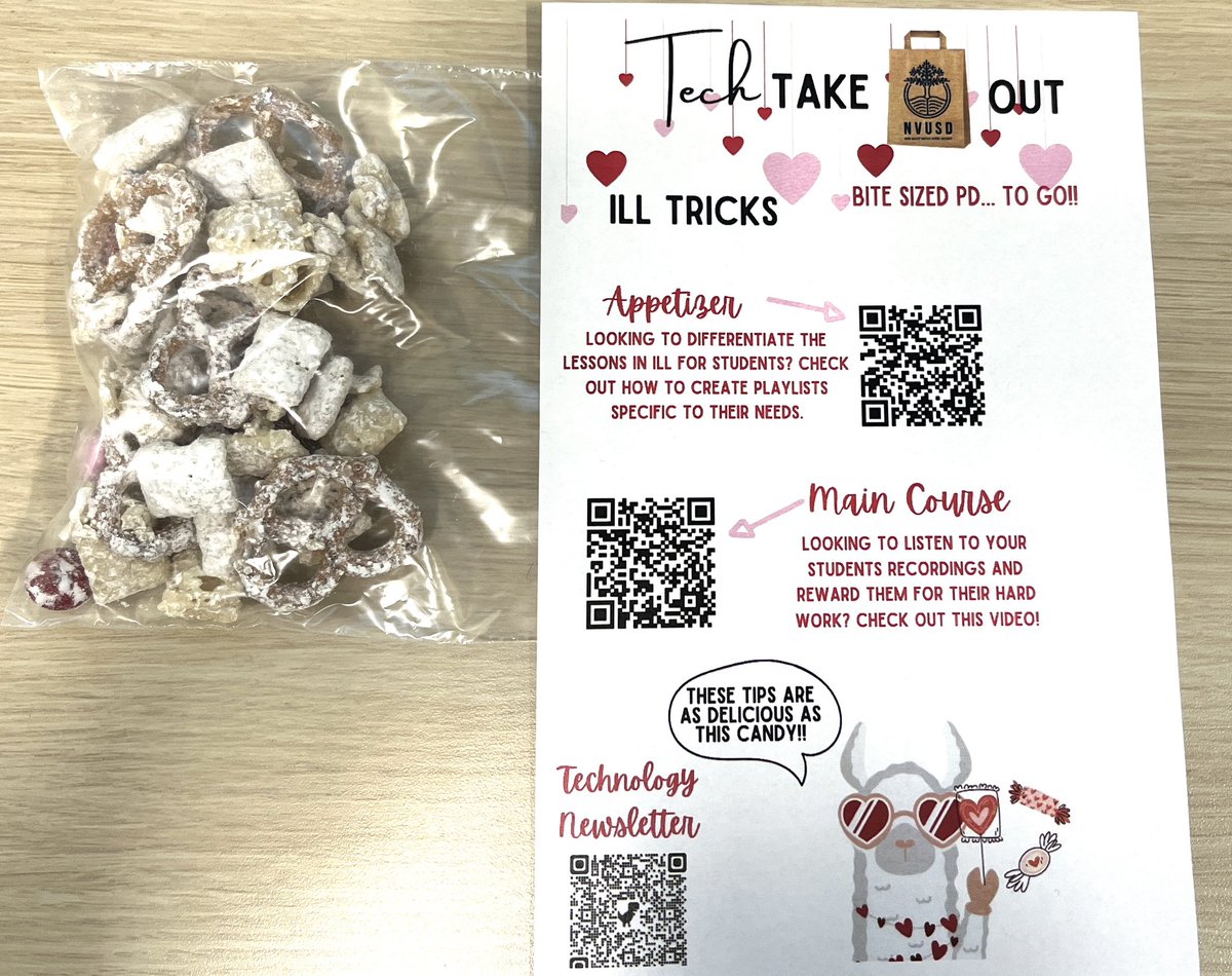 NVedtechashley's tweet image. February’s #techtakeout is all about @ImagineLearning and how to use #playlists and award #boosterbits! Some Valentine’s Day puppy chow as a treat!💻▶️❣️#nvusd