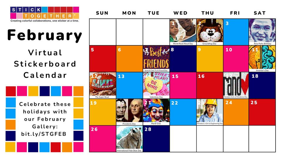 @d1brannan @MsDittmar Did you see that we also created a calendar and special Gallery that features Virtual Stickerboards celebrating events in February?! Download the calendar here: bit.ly/VSCFEB