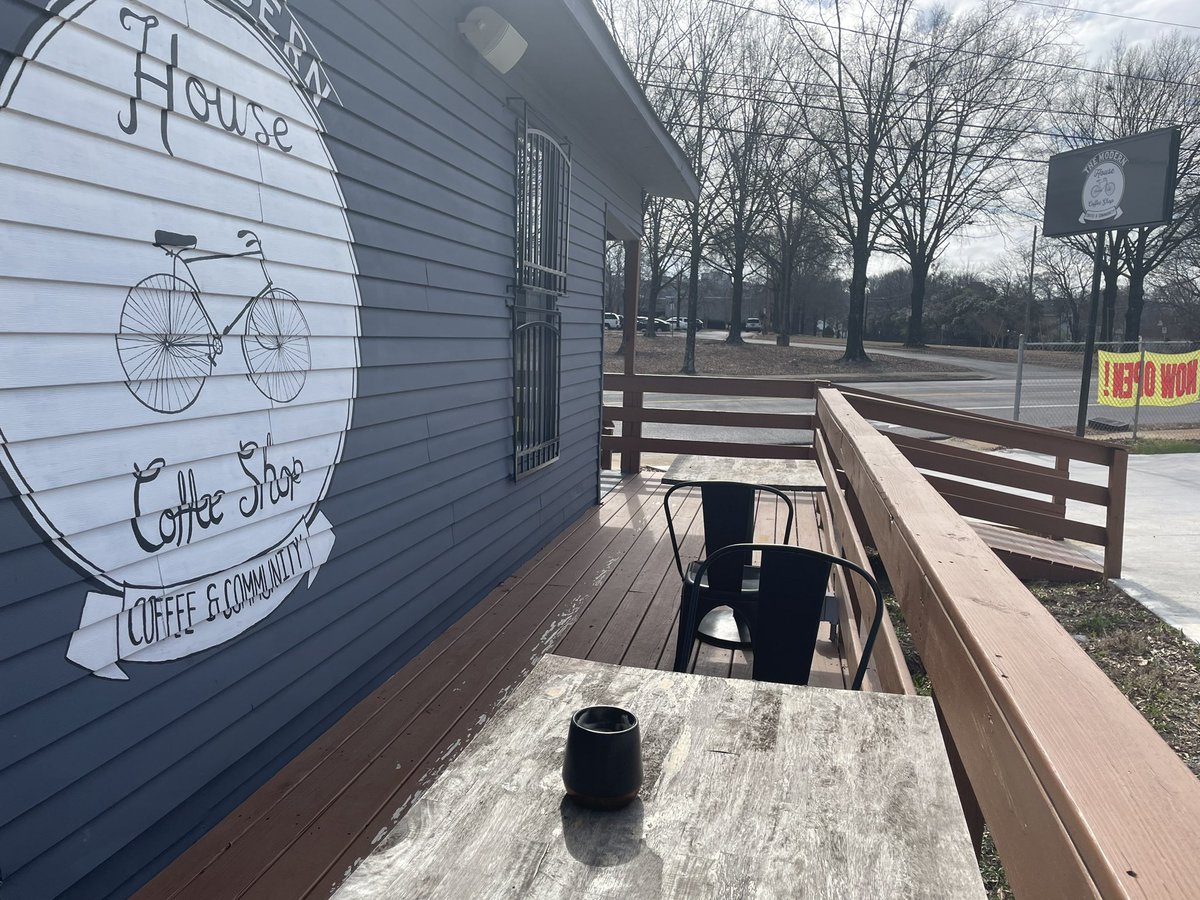 bshelburne's tweet photo. Hey America- a new Black-owned coffee shop is now across from Birmingham city jail (yes THAT jail where MLK wrote his letter) with excellent chai tea, coffee &amp; local baked yummies. This used to be a bail bonds business. Now it’s community. #hope #alabama #SmallBusiness #Local https://t.co/AjFy9WBXQq