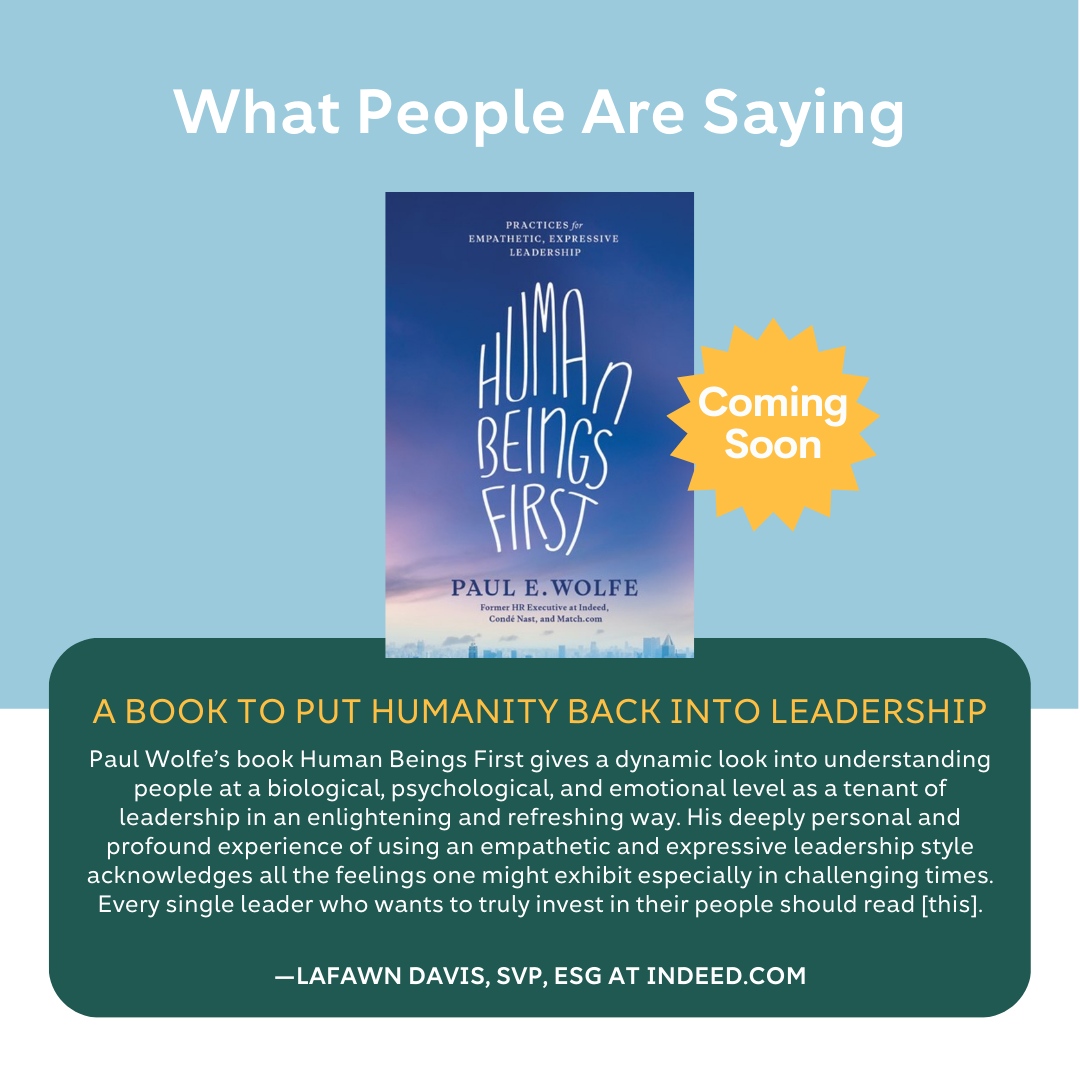 Paul E. Wolfe is a seasoned CHRO who understands that the way we live and work has changed, and there’s no going back. Read “Human Beings First” for an insightful approach to today's leadership that promotes healthy workplace cultures. Out soon! publishyourpurpose.com/authors/paul-e…