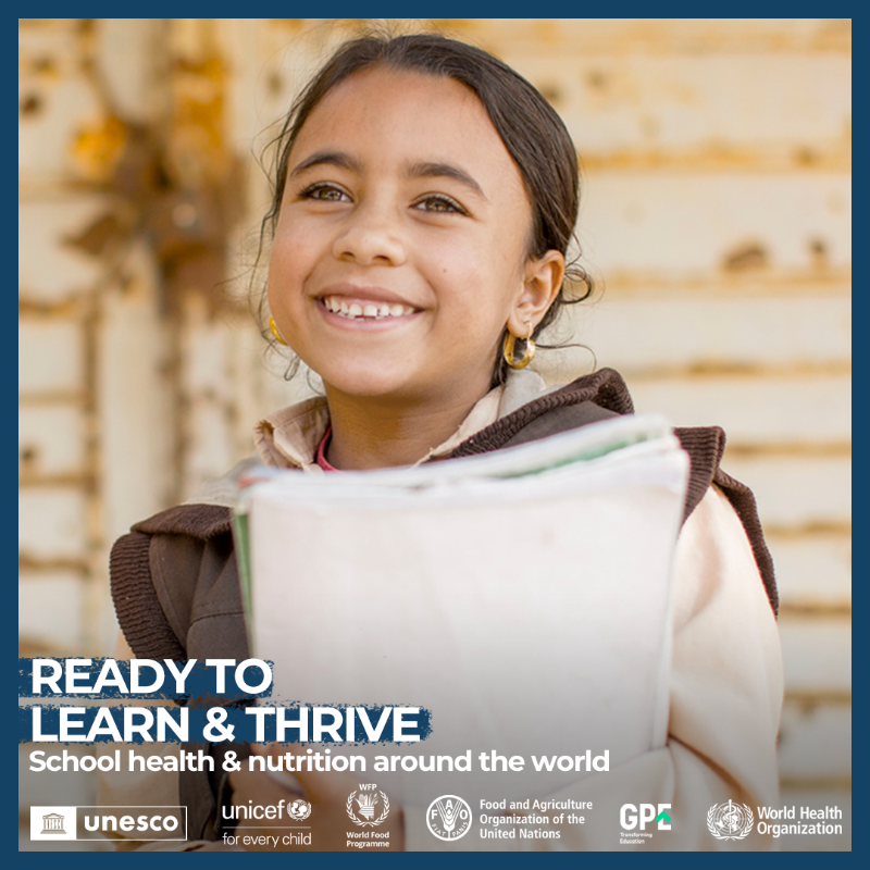 GPforEducation's tweet photo. What do children need to learn and thrive?

Find out and join @UNESCO, @FAO, @UNICEF, @WBG_Education, @WFP, @WHO and GPE for the launch of the new global report on school health and nutrition.

➡️ Save the date and register: 8 February 2023, 2pm CET
