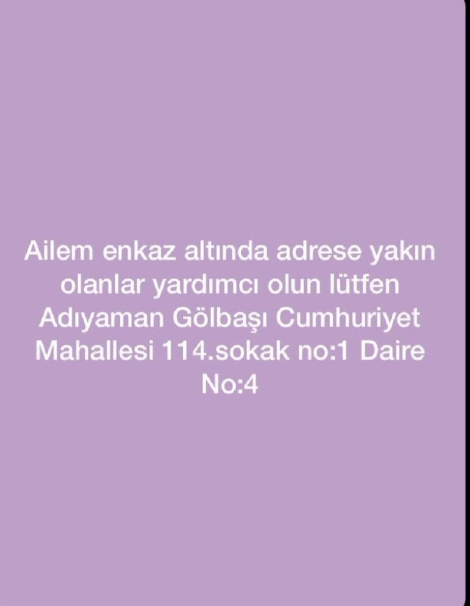 1halilloncell's tweet photo. Adıyaman Gölbaşı enkaz altında olan arkadaşlarımız var #özgürdemirtaş https://t.co/HDfxG56Mk0