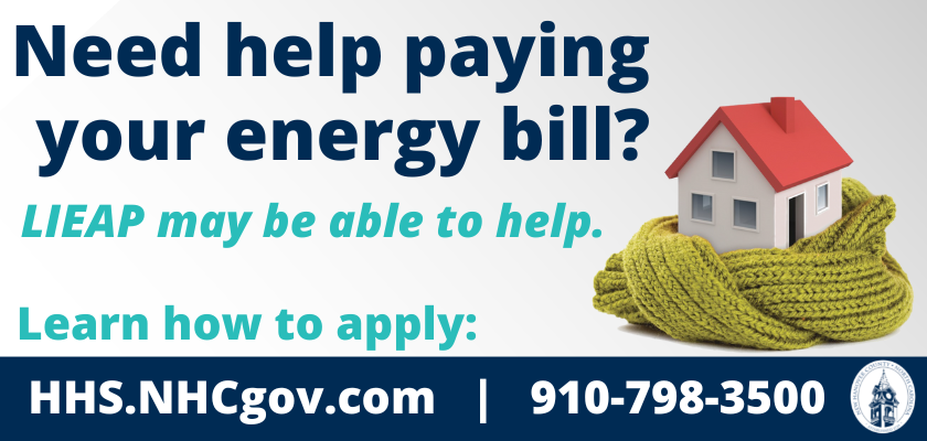 Need help with your energy bill? #NHCgov's Low Income Energy Assistance Program (LIEAP) may be able to help. Learn more &amp; apply: 🌐 HHS.NHCgov.com 📞 910-798-3500