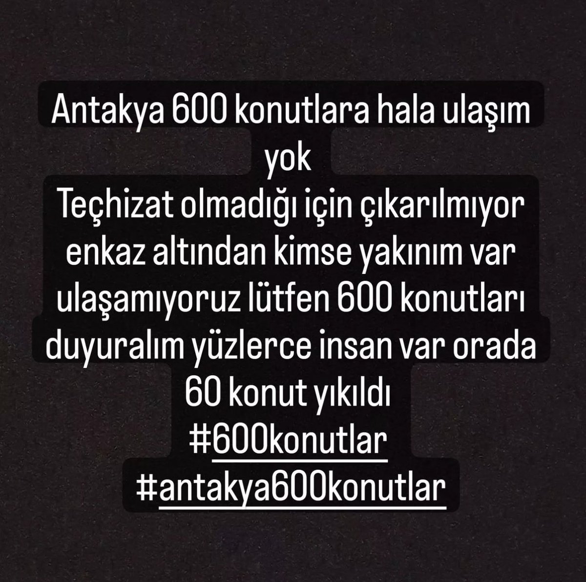 likeapuke's tweet photo. Antakya 600 konutlara hala ulaşım sağlanamadı. Yakınlarımıza ulaşamıyoruz. #600konutlar #antakya600konutlar #hatay #antakya https://t.co/Pjb1ASM65E