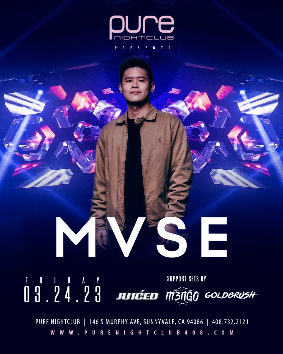 BAY AREA HOMECOMING SHOW🫶🏼 There’s nothing more special than a hometown show, back where it all started. I’m coming back to Pure Sunnyvale on 3/24 with an all-star lineup! Tickets here: bit.ly/MVSEpure23
