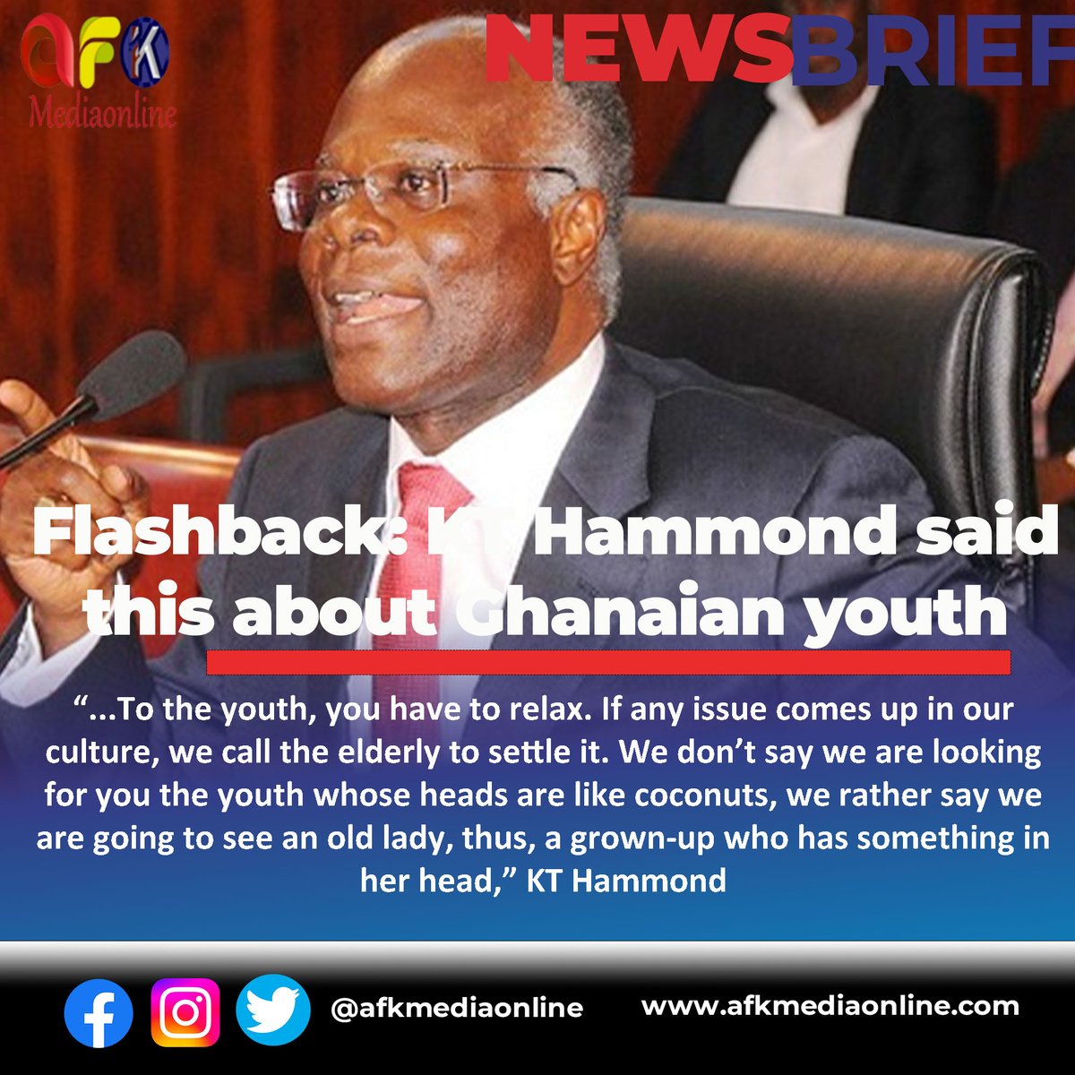 BREAKING NEWS: Just a reminder that KT Hammond once said this about Ghanaian youth but President Akufo-Addo has given him a strategy position. What is your opinion?
|| Ronaldo Christian Atsu Apple Kudus Nana Aba Bryan Acheampong #ThisIsNotAnExcuse