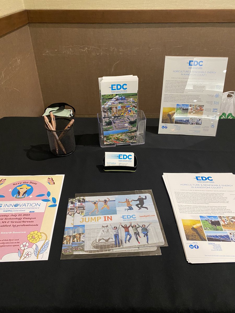 Thank your <a href="/sarahswedburg/">Sarah Jean</a> for being a part of the <a href="/UMNExt/">U of MN Extension</a> Women in Agriculture Conference by providing information on the Kandiyohi County and City of Willmar Economic Development Commission at a booth! Looking forward to attending the AgInnovation Conference on July 25.