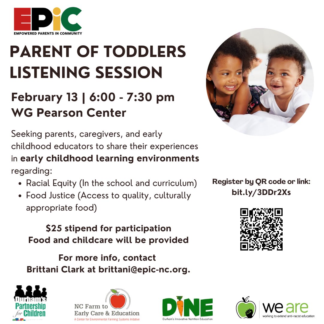 As previously announced, EPiC is partnering with <a href="/weare_org/">we are</a> to develop and implement an anti-racist curriculum for early childhood learning environments, and we need YOU to make it happen!

We will be holding our next listening session on February 13 at the WG Pearson Center.