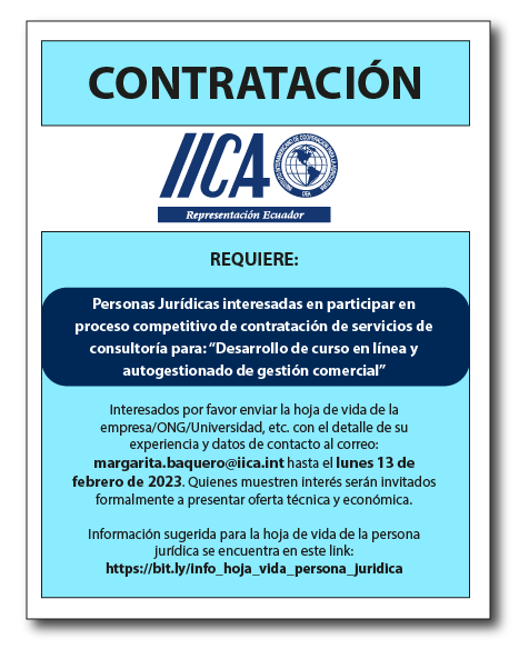 📣♻📌📣♻📌 Atención! IICA requiere Personas Jurídicas para el desarrollo de Consultoría: *¡Aplique para más información, Aquí: 👉bit.ly/info_hoja_vida…