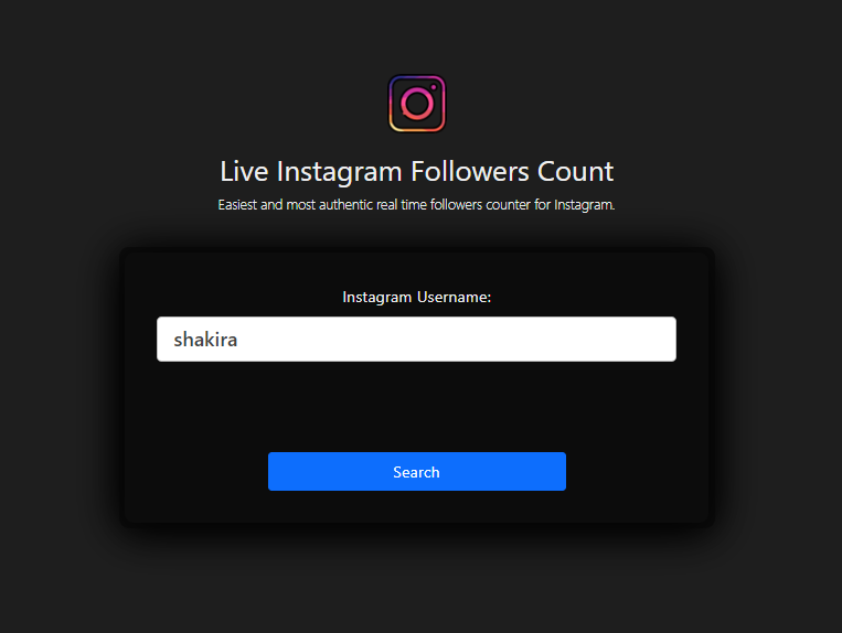 Realtime Live Instagram Follower Count