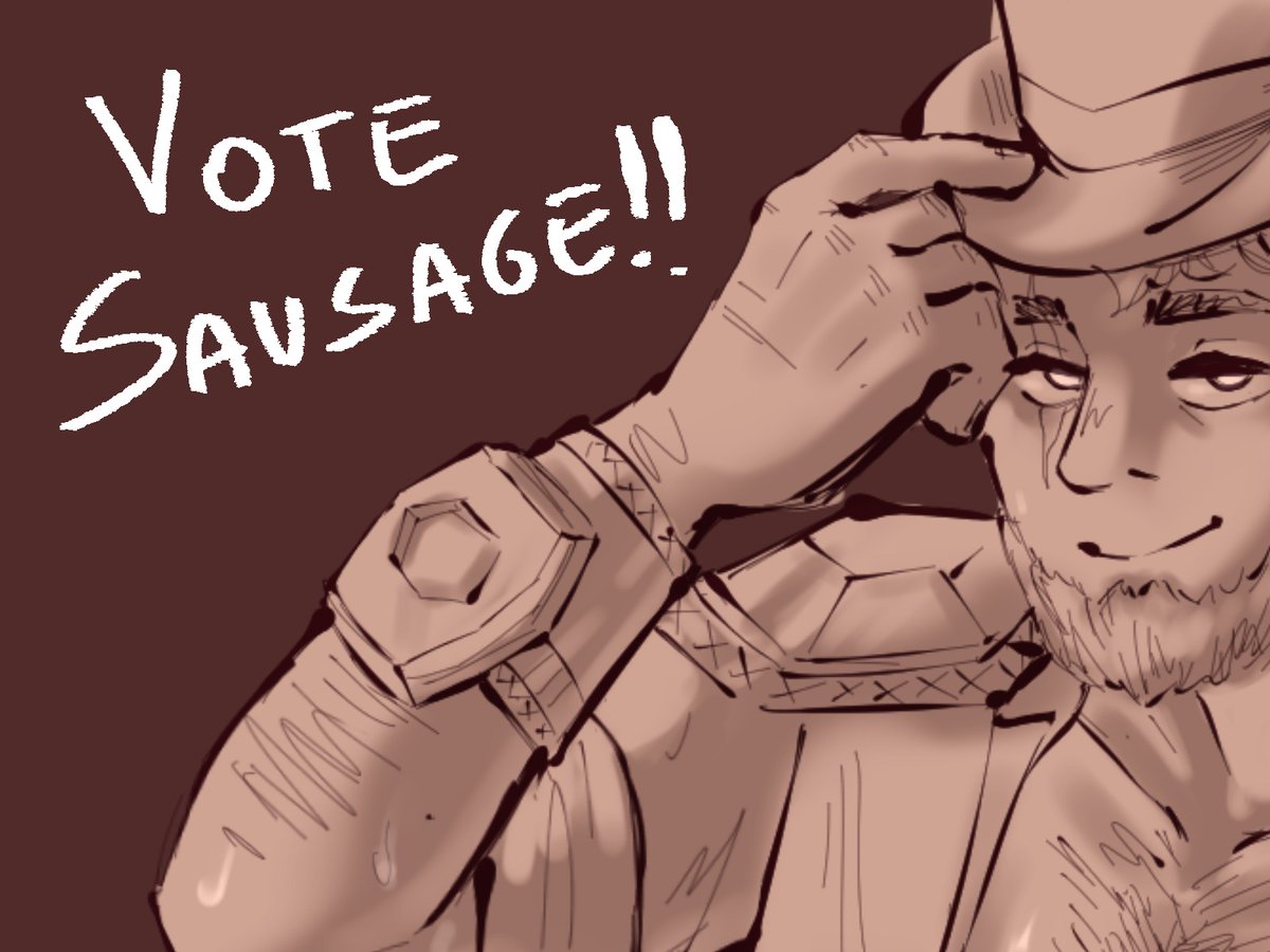 every time Sausage win the poll I will show a little more of the drawing so 
VOTE FOR SAUSAGE!!! #SAUSAGESWEEP 
[ tumblr.com/mcytblrsexymen ]