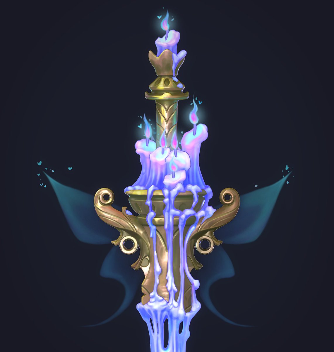 Here’s my 3D rendition of Candle: The Unending Lunar Flame 🦋🕯️🦋! Hands down one of my favorite Swordtember concepts by @Drawmaevedraw, I had a ton of fun making it!

Turnaround included below