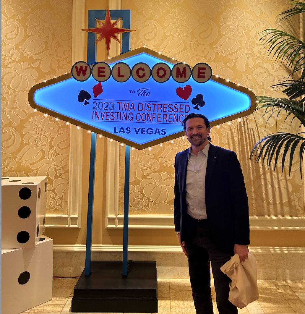 Chapter President, Johnny Mueller, representing <a href="/UNYTMA/">UNY TMA</a> at the 2023 TMA Distressed Investing Conference in Las Vegas. #TMADIC
