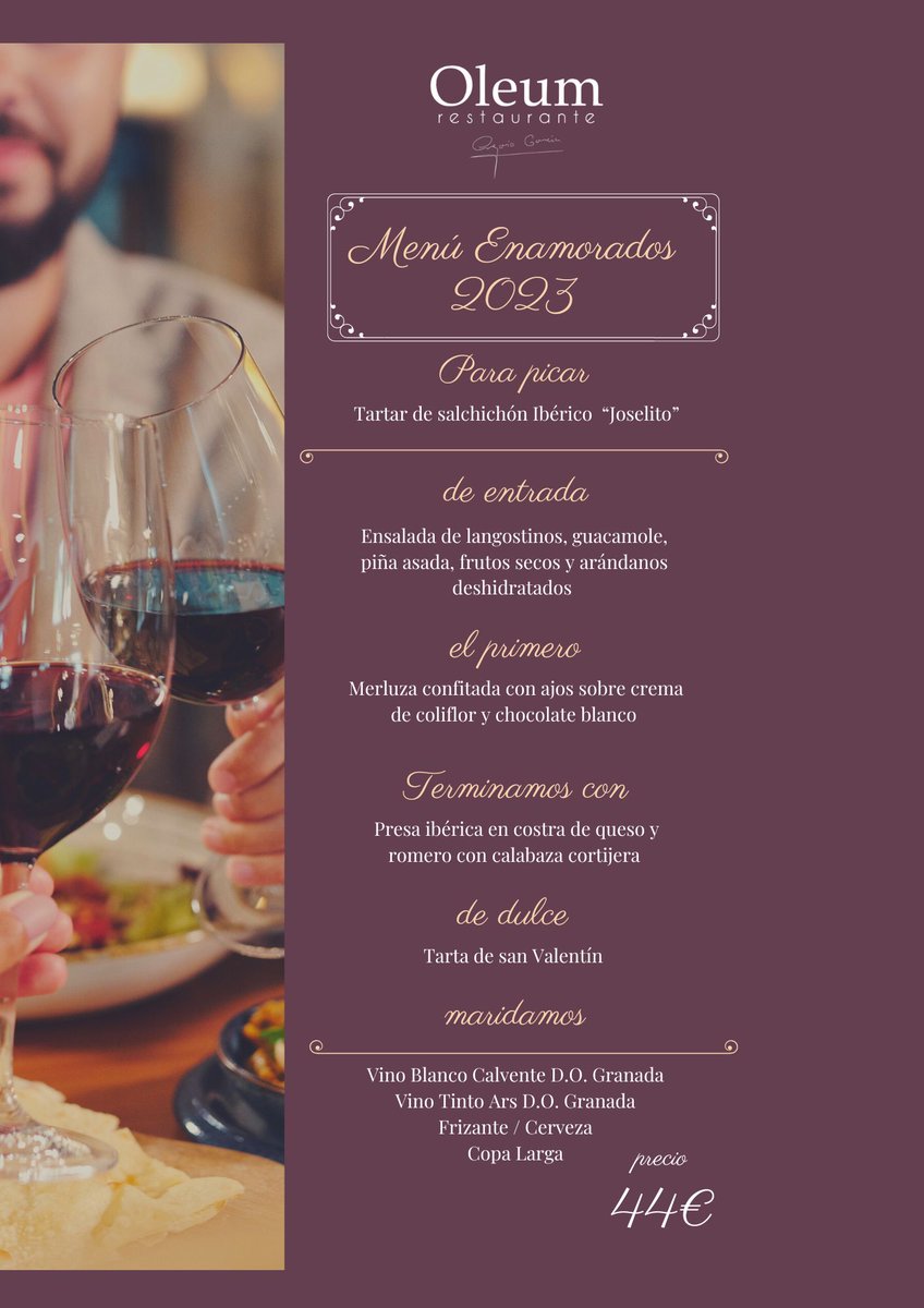 OleumRestaurant's tweet photo. #𝗠𝗼𝗺𝗲𝗻𝘁𝗼𝘀𝗢𝗹𝗲𝘂𝗺 ➡️ ¿Quieres celebrar este día único con nosotros? ¡Te estamos esperando! #diadesanvalentin No te quedes sin tu mesa⬇️⬇️
⁣📲 Reservas: 𝟵𝟱𝟴 𝟮𝟵 𝟱𝟯 𝟱𝟳⁣⁣⁣⁣⁣
#sanvalentin #cenasromanticas #pareja #celebracion #diadesanvalentin https://t.co/tPOQkxNzcV