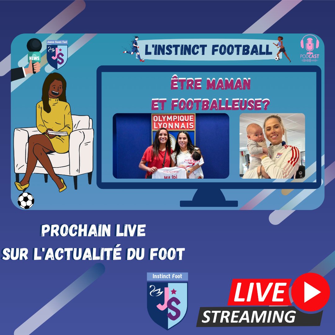 instinctfoot's tweet photo. On se donne rdv ce soir vers 19h30 sur youtube pour aborder le sujet de la grossesse dans le football féminin.
👉https://t.co/1GZOyA4ICb
#footballfeminin #d1arkema #footbal #OL #fleury91 #grossesses #mamansportive #sarabjorkGunnarsdottir #amelmajri https://t.co/b1wtxlJl7l