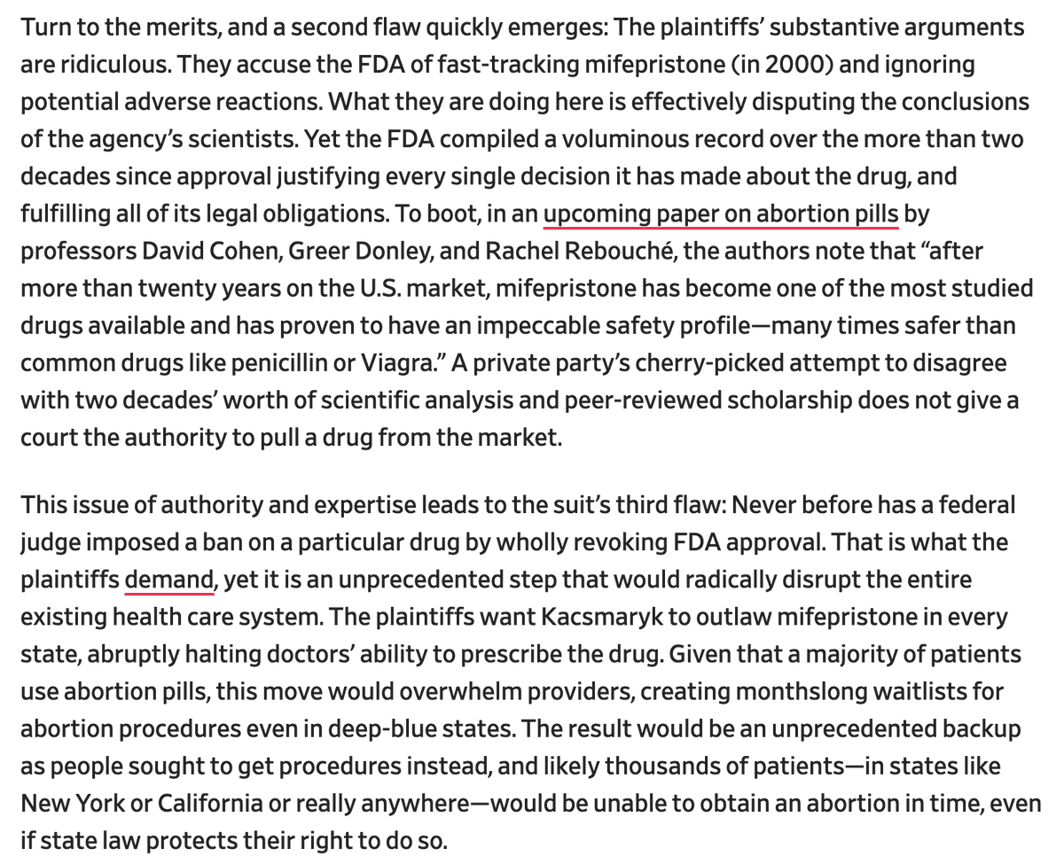 LemieuxLGM's tweet photo. It would be impossible to overstate how lawless it would be for a district court judge to ban mifepristone nationwide https://t.co/l1OwKW1wEL https://t.co/Ui3ZE3qx73