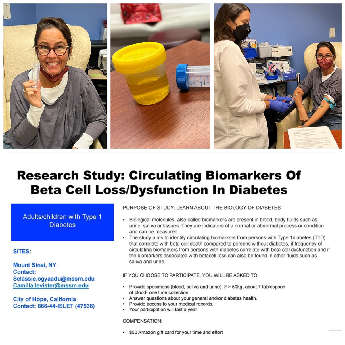 JDRFgnym's tweet photo. Check out this opportunity to join a research study for children and adults living with type 1 diabetes (#T1D)! https://t.co/4p7aT9RZUc