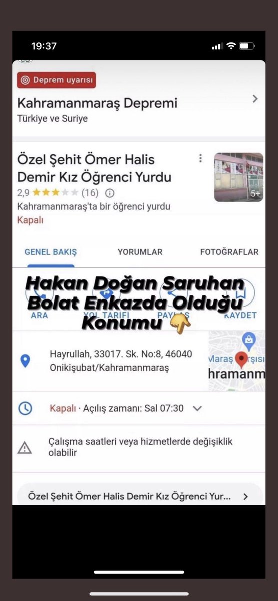 Maraş istiklal futbolcuları enkaz altındaki 2 arkadaşlarına kendi imkanlarıyla koridor yaparak ulaşmışlar ama büyük betonları kıramıyorlar afada ulaşamıyorlar acil yardım lazım <a href="/AFADBaskanlik/">AFAD</a> <a href="/ProfDemirtas/">Özgür Demirtaş</a> <a href="/OguzhanUgur/">Oğuzhan Uğur</a> <a href="/cuneytozdemir/">cüneyt özdemir</a> <a href="/kilicdarogluk/">Kemal Kılıçdaroğlu</a> <a href="/RTErdogan/">Recep Tayyip Erdoğan</a> <a href="/dbdevletbahceli/">Devlet Bahçeli</a>