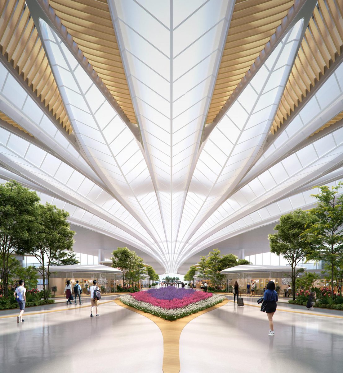 MAD Architects, ganadores del concurso internacional para construir la Terminal 3 del aeropuerto de Changchun, China. La cubierta en forma de abanico permite el acceso de luz natural en el vestíbulo de la zona de embarque...
arquitecturaviva.com/obras/nueva-te…
@madarchitects_
