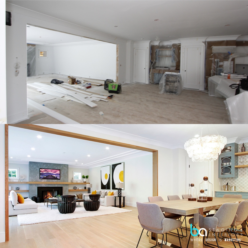 Transformation Tuesday! Like and follow to see more before and after photos! #BAStaged home design #homeinterior #homedecor #stagedhomes #luxuryhomes #homeinspiration #housestaging #professionalstaging #stagedtosell #interiordesign #homedesignideas #beforeandafter #homedecorating
