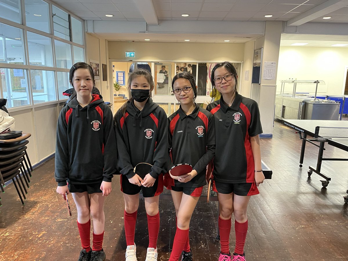 PE_Tierney's tweet photo. Well done to the the girls table tennis team on their first win tonight vs St George’s 6-4 🏓🏆 @STACSBirmingham https://t.co/HTpjL43Oo9