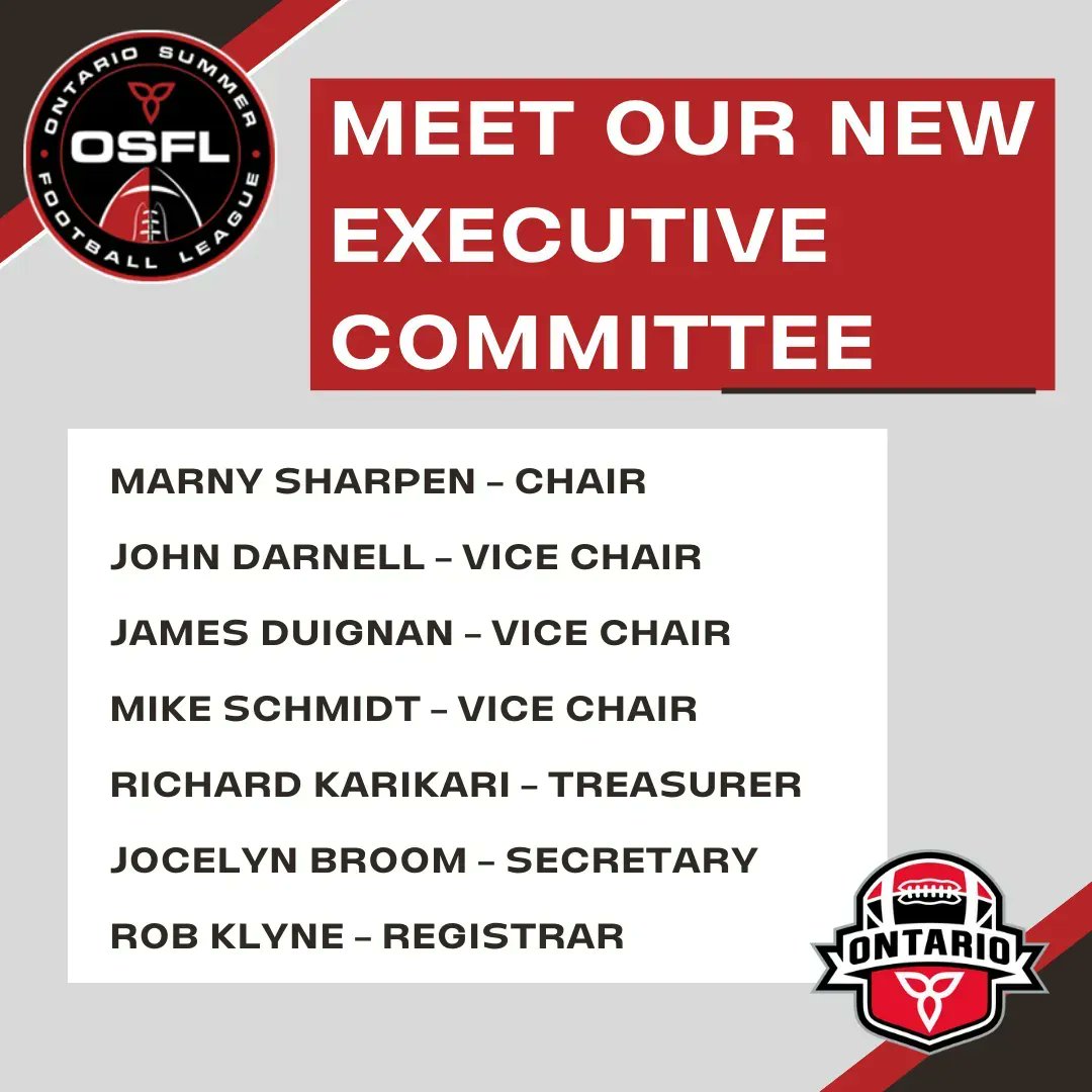 OSFL_Official's tweet image. We are happy to introduce our new OSFL executive committee members!

#WeAreFootballOntario