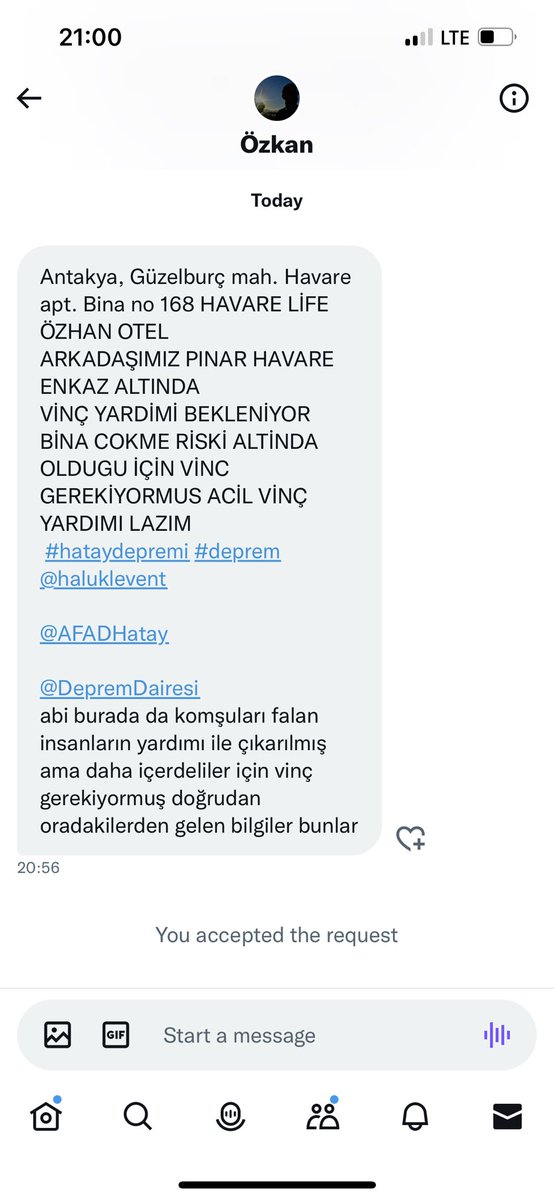 tirali's tweet photo. ‼️DM / ACİL YARDIM‼️ 

@DepremDairesi @Ahbap_Hatay https://t.co/e3EAe5gjsC