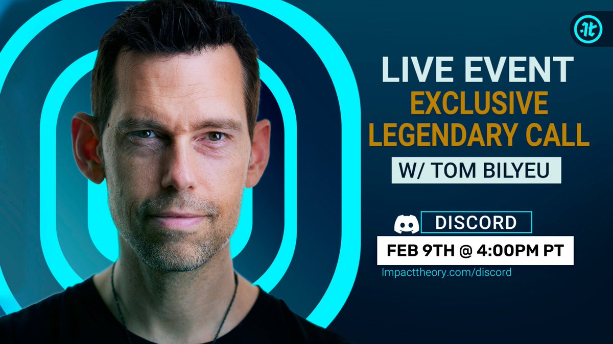 FoundersKeyIO's tweet photo. 🚨Attention all Legendary #ITFK Holders!
The next #ITFK Legendary Call is Thursday, February 9th @ 4:00 PM PT
Join us in the Legendary Lounge within the Impact Theory Discord!
🔗https://t.co/yTpU1KzOm0
See ya there! #BeLegendary https://t.co/hAwWgCqjdj