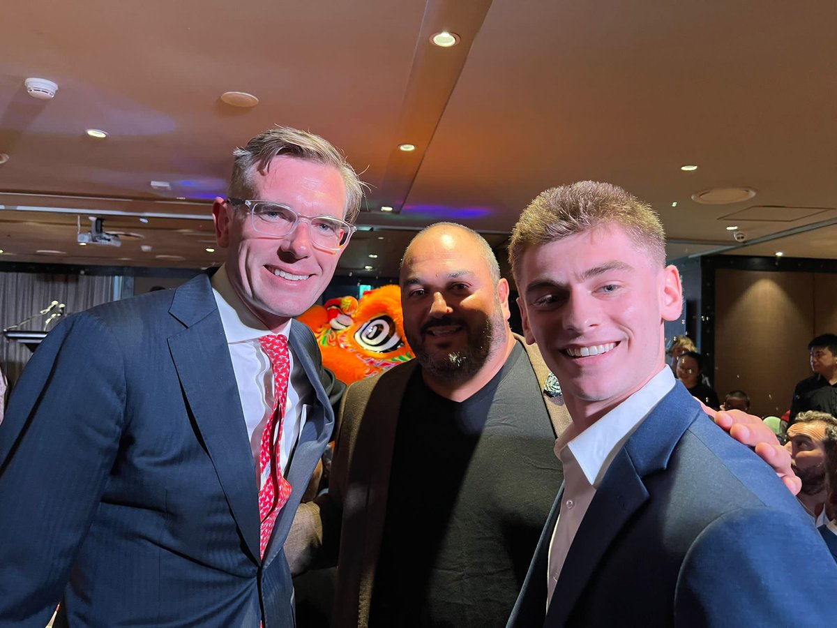 ceacapaabroad's tweet photo. Sydney intern student, Logan R, had the opportunity to meet the Prime Minister of Australia, Anthony Albanese, and the NSW Premier, Dominic Perrottet, at the Haymarket Chamber of Commerce Chinese New Year Banquet. 

#CEACAPAabroad #InternAbroad #StudyAbroad #Sydney #Australia https://t.co/v6EMSV0DVf