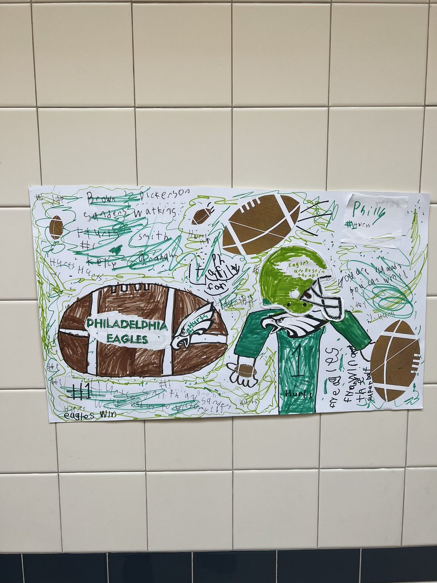 MrsWagnerSC's tweet photo. Lots of Eagle’s Spirit @SASD_Vernfield 🦅🏈#ItsAPhillyThing  Great work 2nd Grade!!! https://t.co/6t1bpEp1Ot