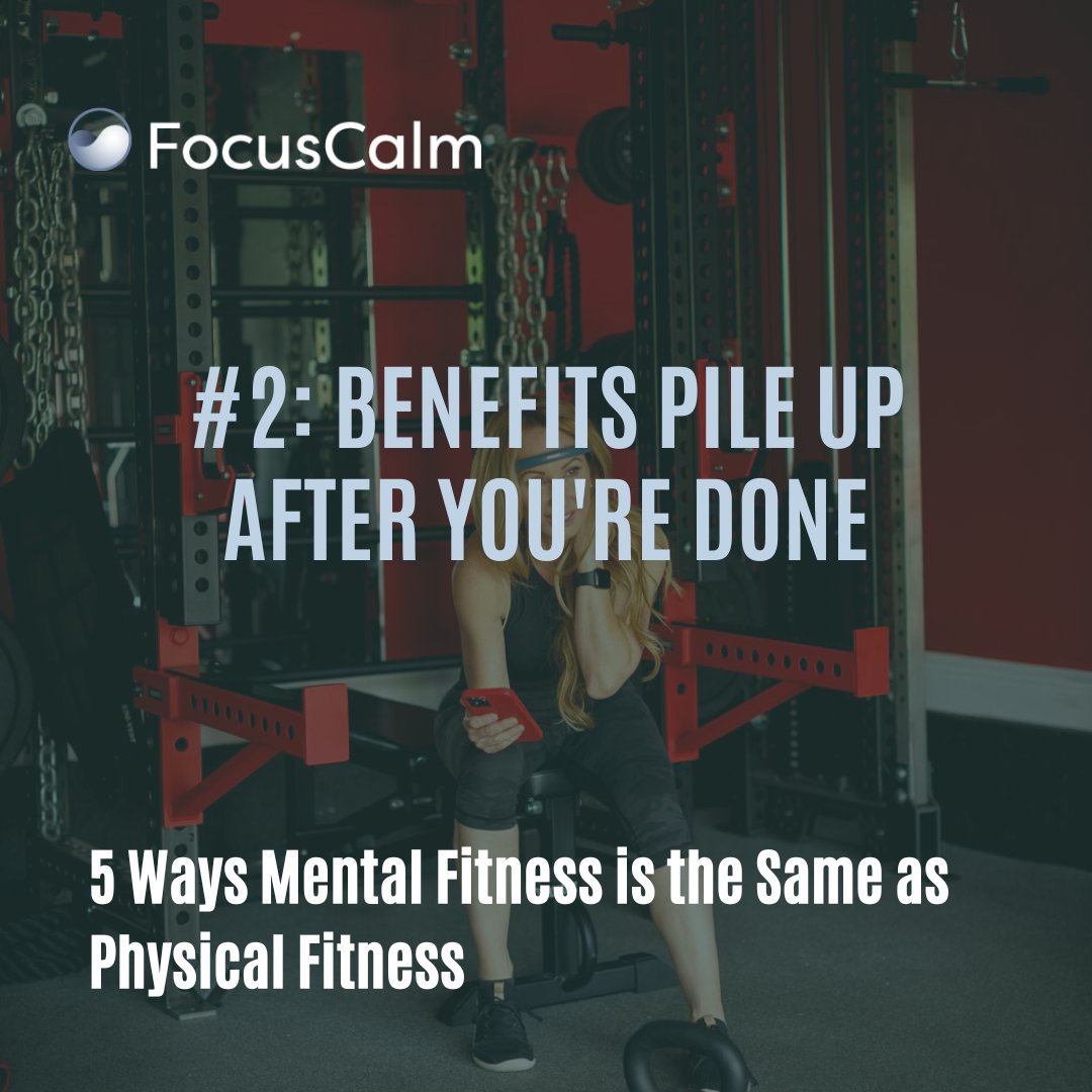 For both mental and physical workouts, the benefits continue to last after you've left the gym.

Read our blog &gt;&gt; focuscalm.com/blogs/blog/dis…

#fitness #mentalfitness #physicalfitness #mentaltraining #mindset #meditation #trainyourbrain #mentalwellness #winthementalgame #mentalhealth