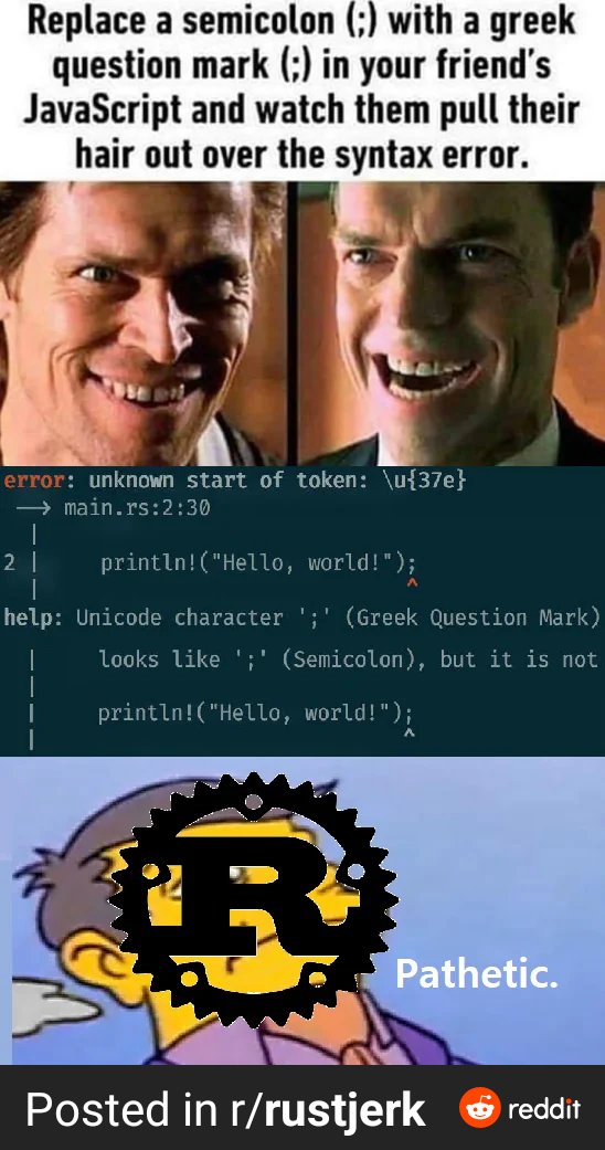 AstraKernel's tweet image. Rust compiler 😍

#rustlang #rust #rustaceans