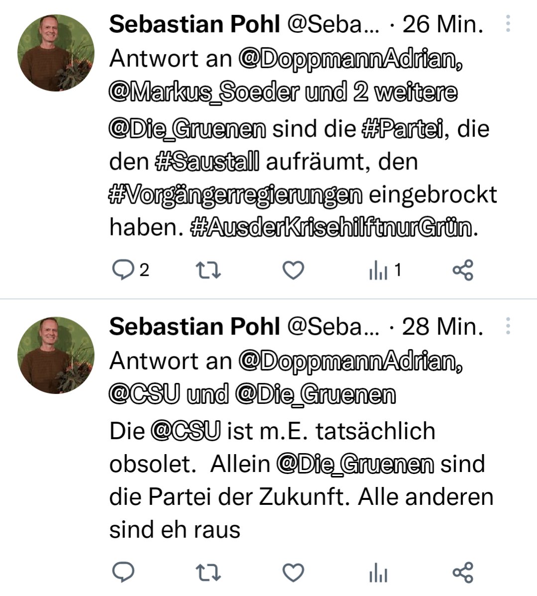 DoppmannAdrian's tweet image. Ich weiß ja nicht was der von @Die_Gruenen nimmt, aber es führt zum #Realitätsverlust! Anscheinend bekommt man das Zeug zusammen mit dem #Parteibuch...