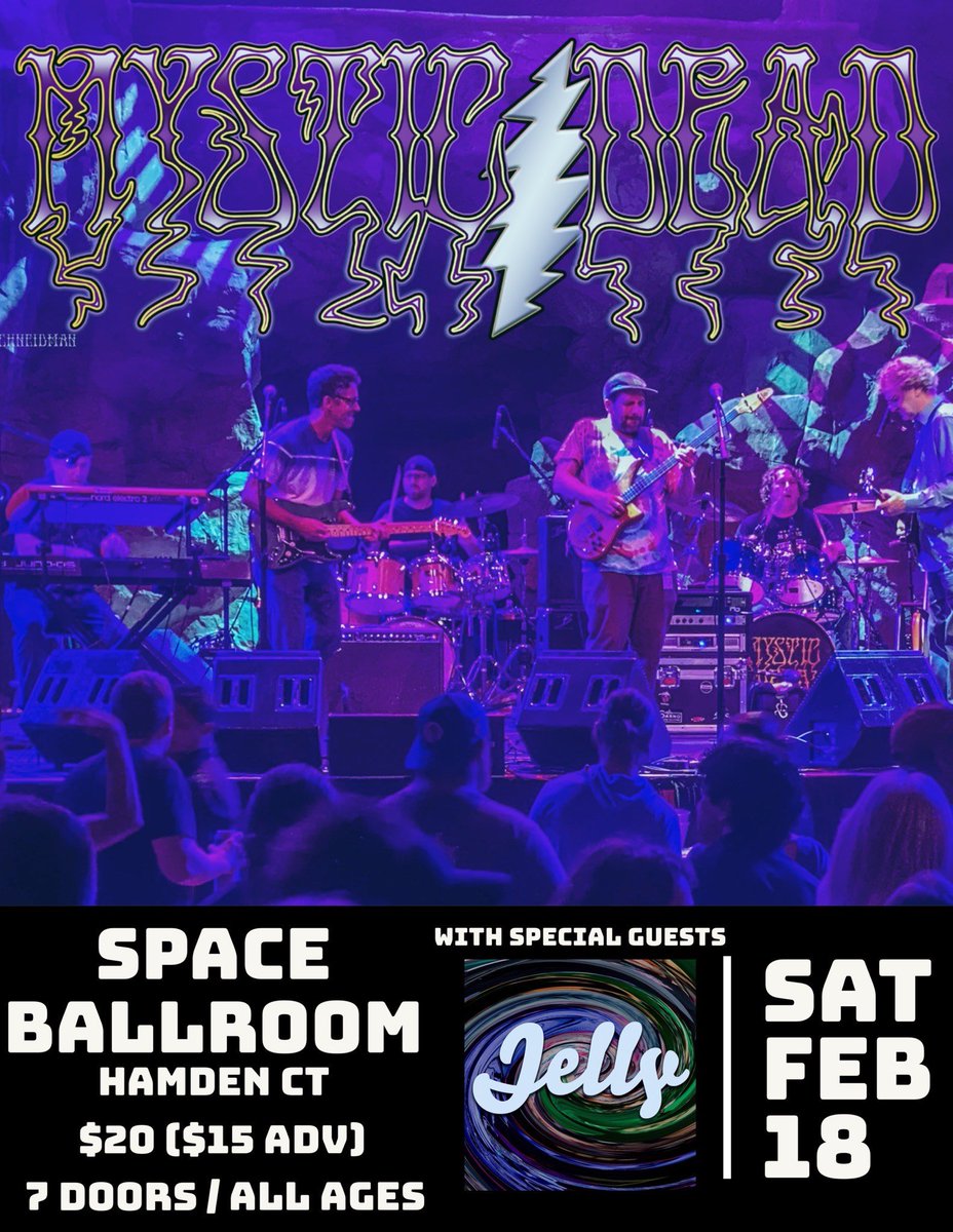 NEXT WEEKEND (2/17)! Mystic Dead heads to Space Ballroom to play all your favorite Grateful Dead hits with Jelly! 💀⚡️ 

Get your tickets now: bit.ly/MysticDead_SB23