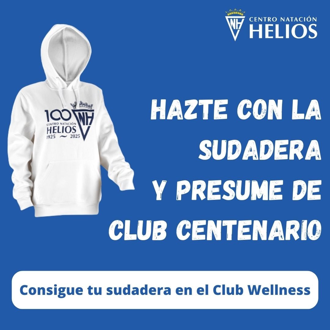 🔵 ¿Todavía no tienes tu sudadera del Centenario de CN Helios?
.
Consíguela ya en el Club Wellness y presume de pertenecer a la familia azul.
.
#cnhelios #cnheliossudadera #cnhelioscentenario