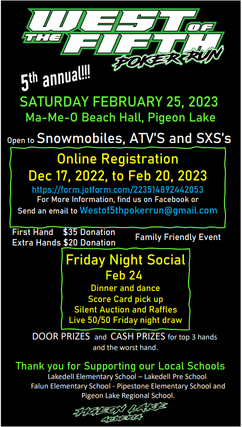 plrs_wrps's tweet photo. West of the 5th Poker Run is on February 25, 2023. PLRS is looking for volunteers to help at the event, bake food and donate items. Please reach out to the school if you are able to help out. We really need parent volunteers from 1-6 pm on the Saturday at Ma-Me-O Hall. https://t.co/dDkl32IvQe